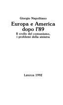 Copertina  Europa e America dopo l'89