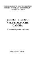 Copertina  Chiese e stato nell'Italia che cambia
